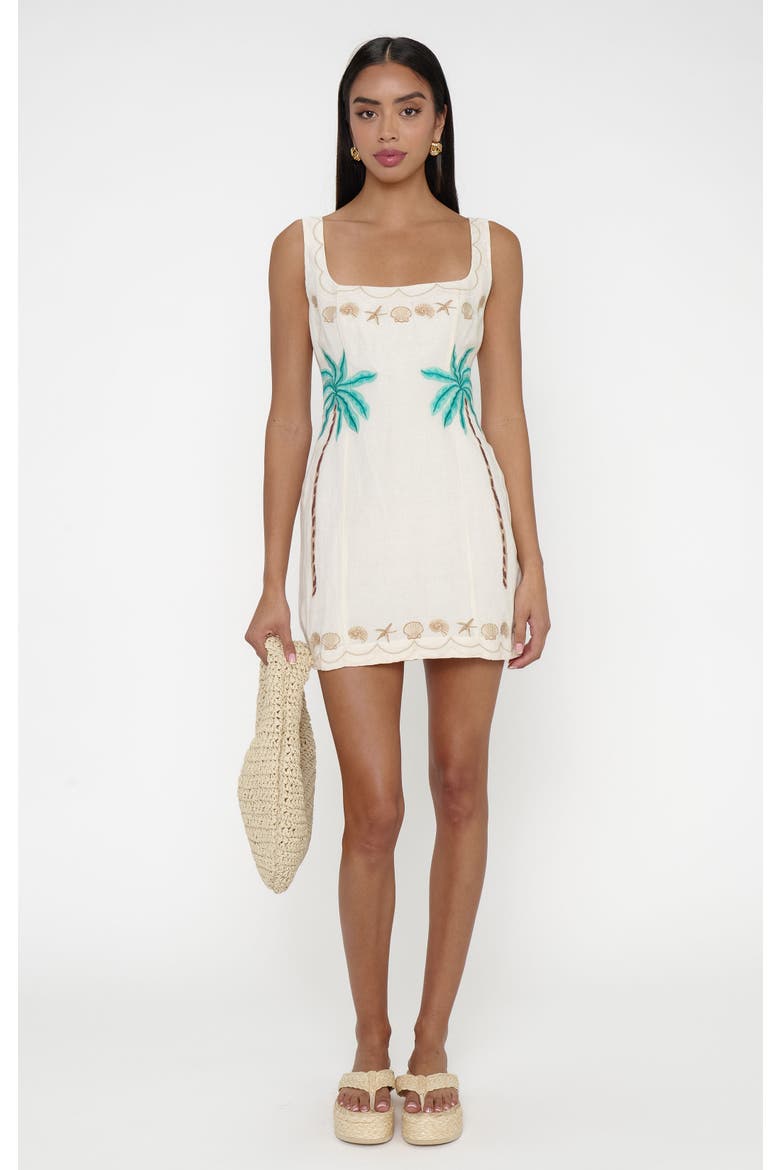 Steph Mini Dress, Alternate, color, Beachfront Embroidery