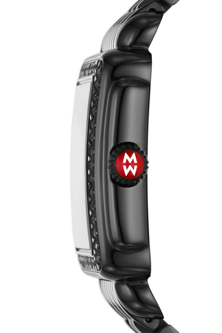 Deco Mid Noir Diamond Watch Head & Bracelet, 31mm, Alternate, color, BLACK