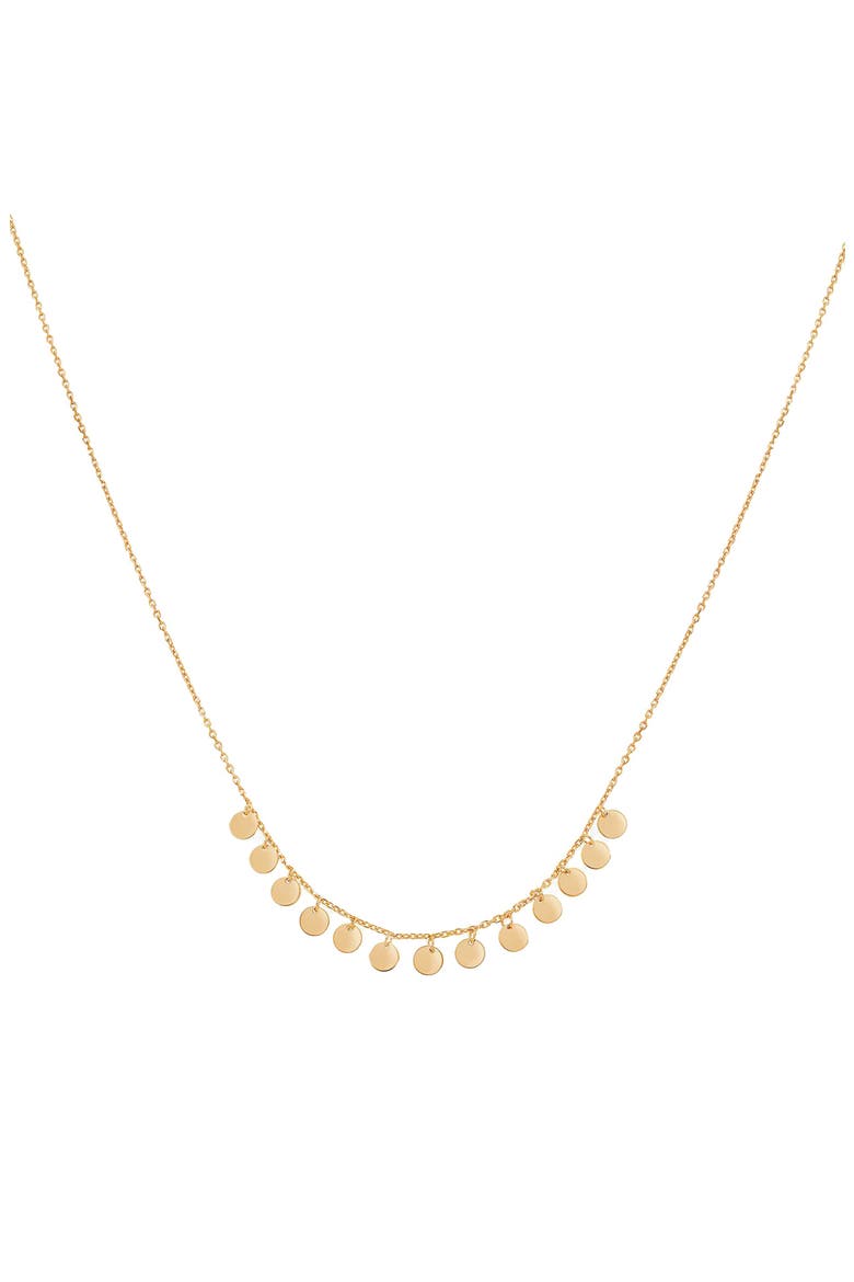 Sterling Silver 18k Gold Plated Trece Necklace Dainty Minimalist Style, Main, color, Gold