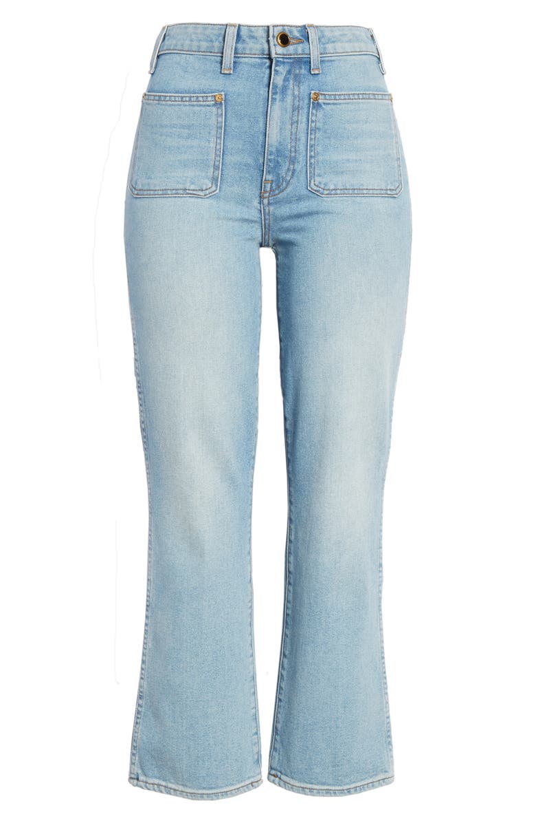 Khaite Rachel Patch Pocket Crop Flare Jeans, Alternate, color,