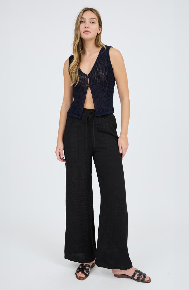 Blu Pepper Button Front Knit Sleeveless Top, Alternate, color,