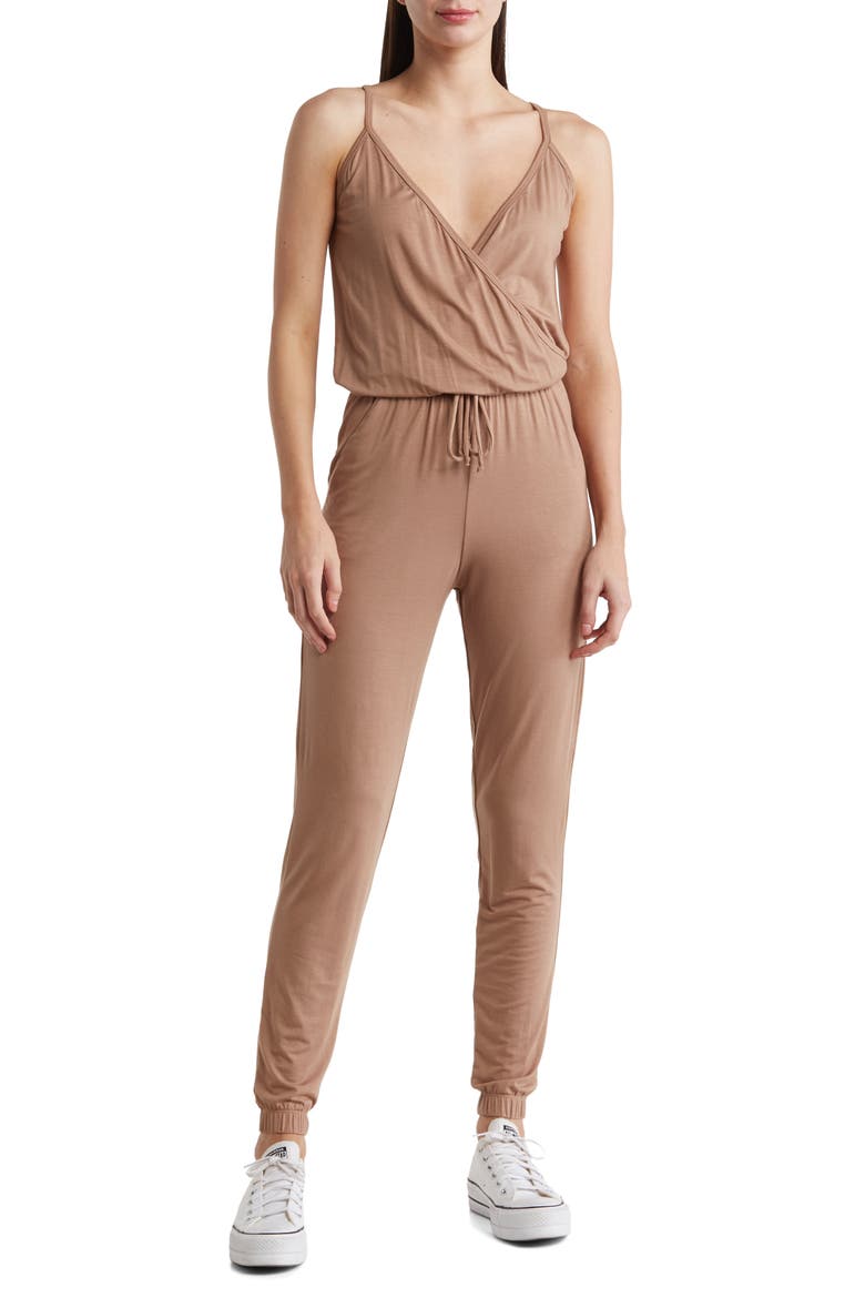 Sleeveless Drawstring Waist Jumpsuit, Main, color, SIENNA