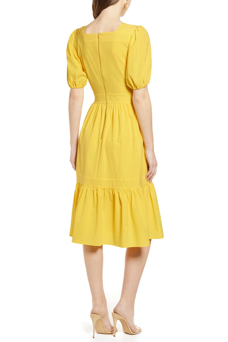 Puff Sleeve Dress, Alternate, color, YELLOW ZEST