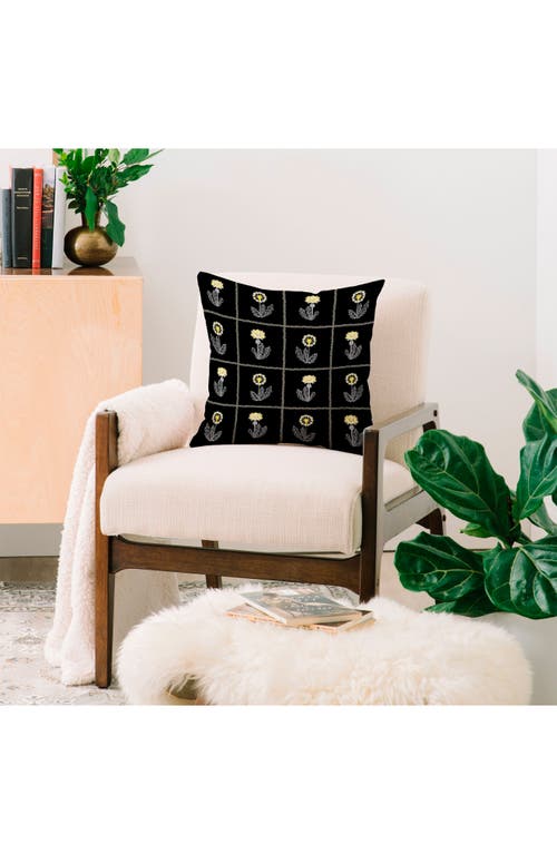 Deny Designs Dandelion Patchwork Accent Pillow In Black