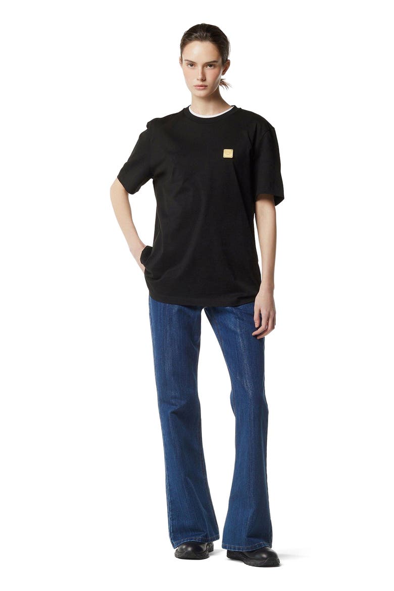 Logo Plate T-Shirt in Organic Cotton, Main, color, Black