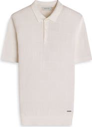Bugatchi Checkerboard Stitch Polo Sweater