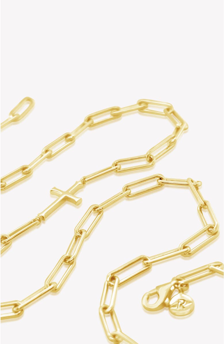Rizen Jewelry Chain Breaker Cross Necklace, Alternate, color, 18K Gold Plated