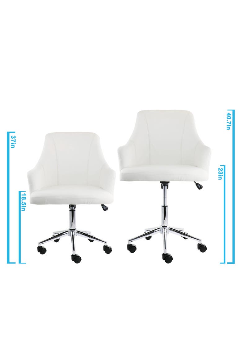 Adjustable Rolling Office Chair, Alternate, color, White