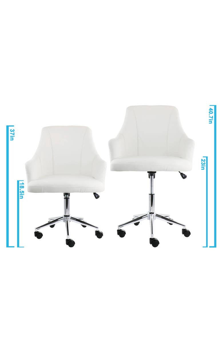 Elama Adjustable Rolling Office Chair, Alternate, color, White