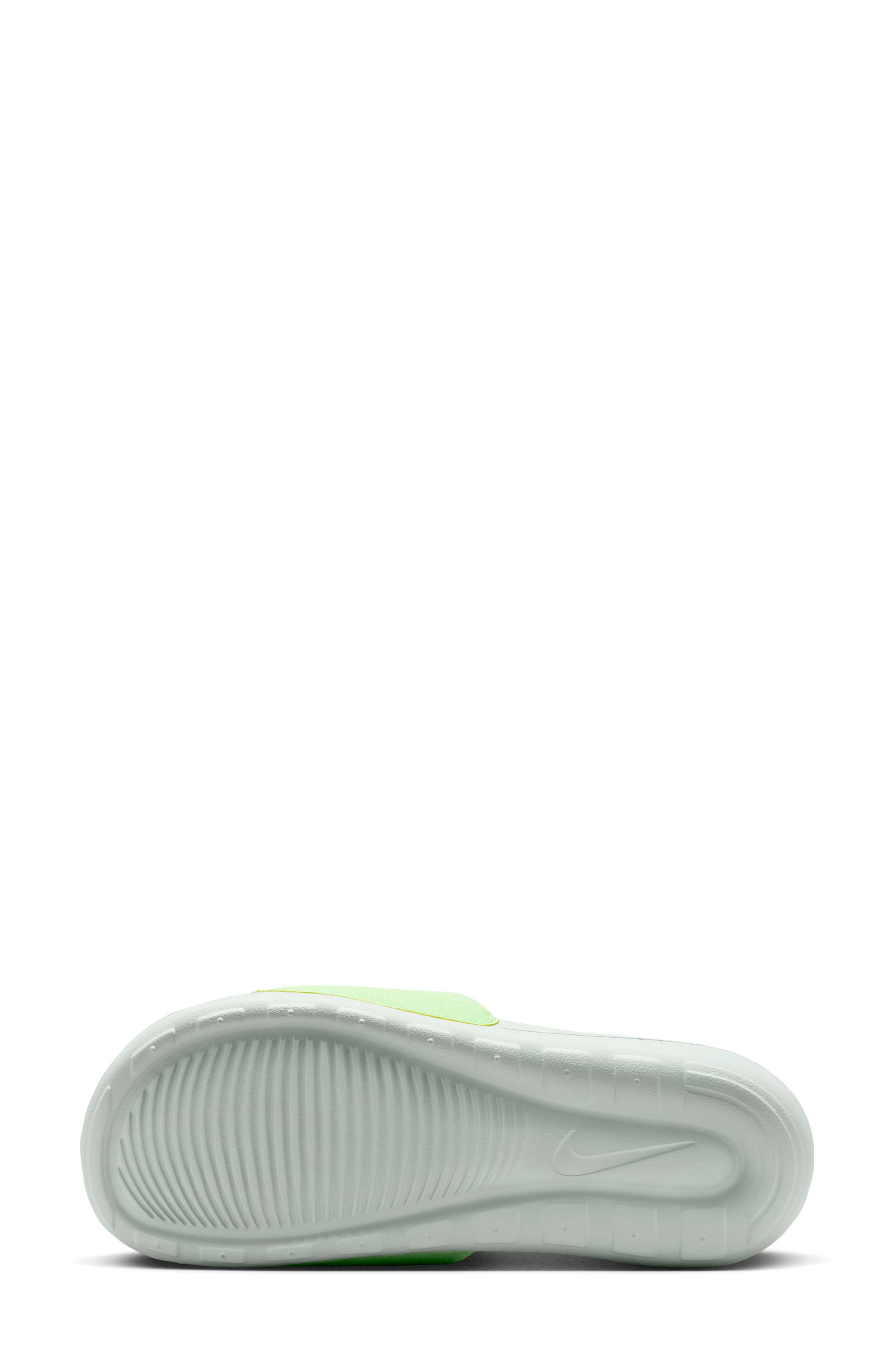 Nike Victori Slide Sandal, Alternate, color, Silver / Light Silver/ Volt