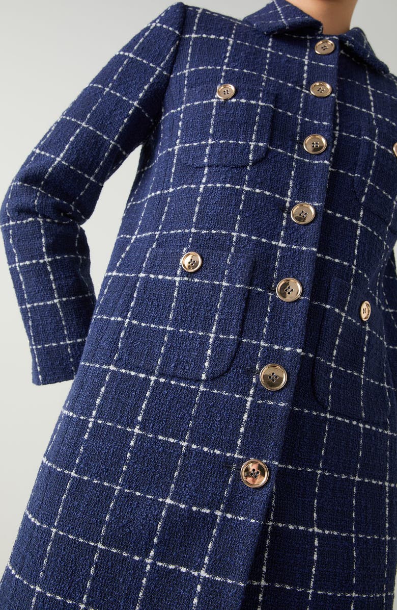 LK Bennett Vita Windowpane Coat, Alternate, color,
