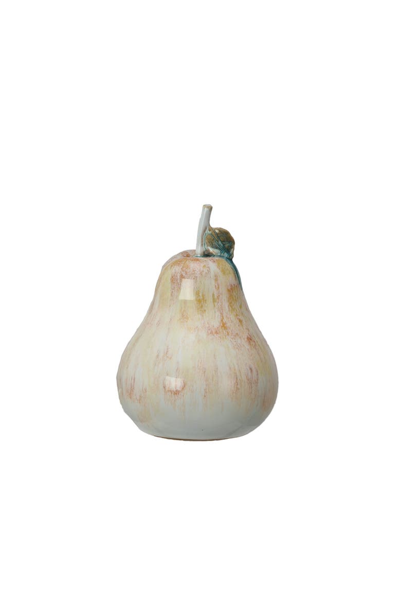 Stoneware Pear Accent Decor, Multicolor, Main, color, Brown