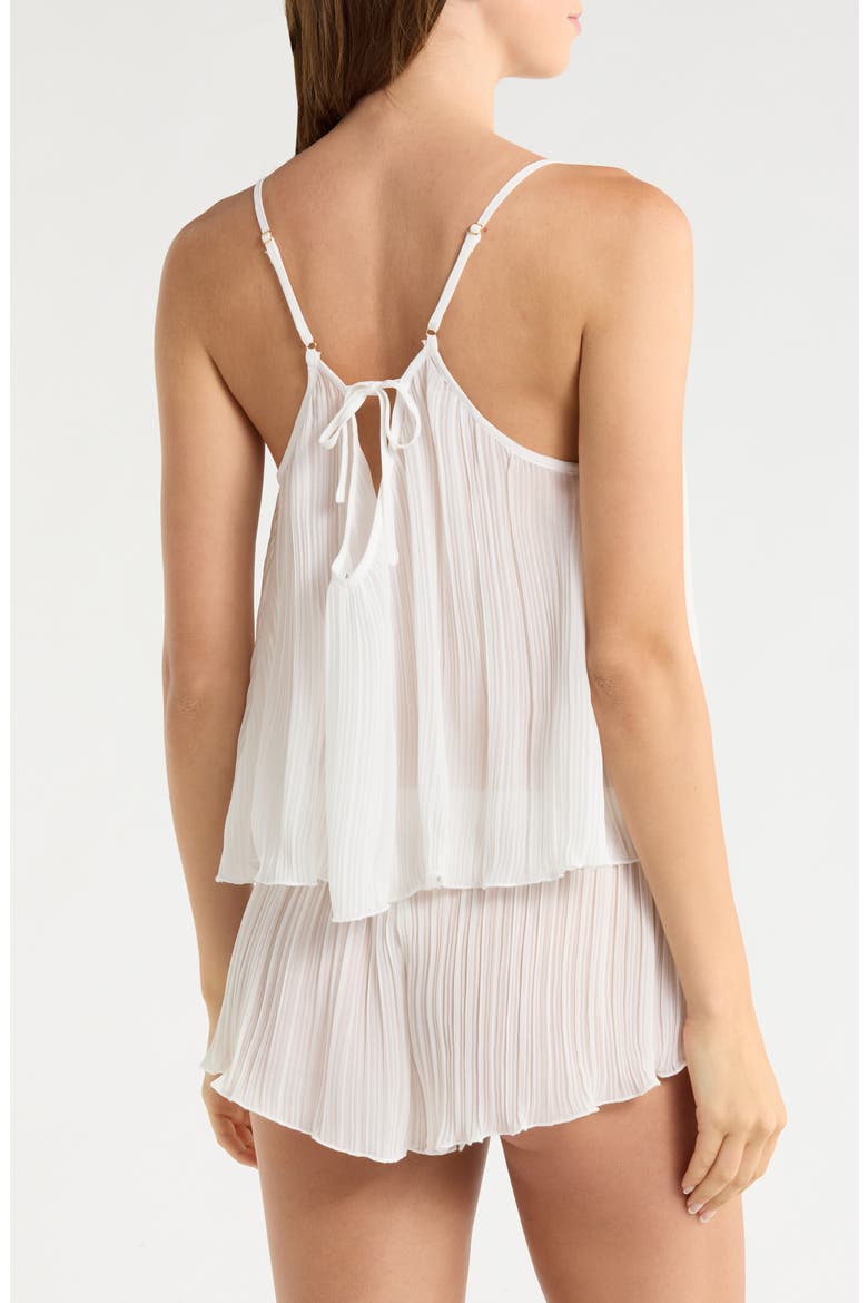 Karina Semisheer Crinkle Chiffon Shorts Pajamas, Alternate, color, IVORY