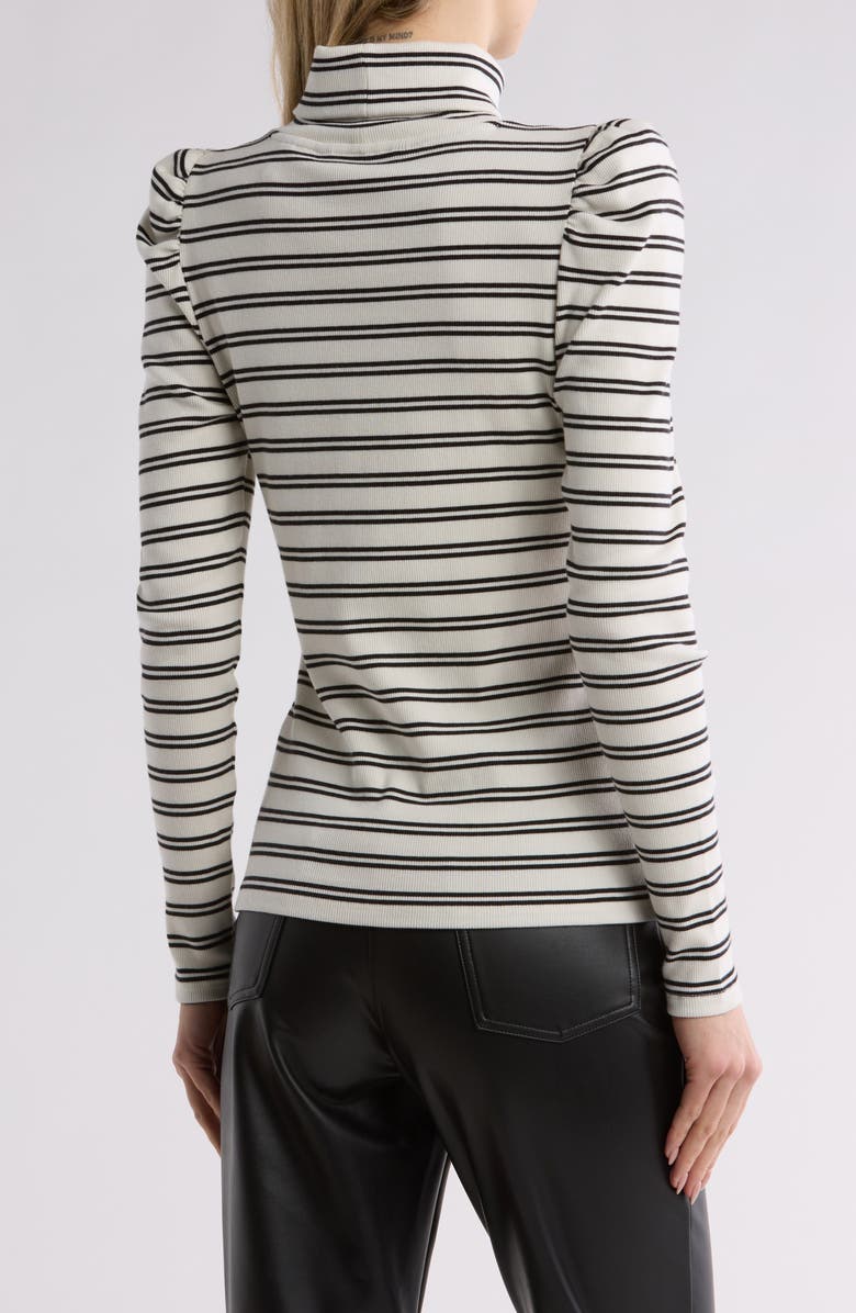 Veronica Beard Cedar Stripe Long Sleeve Turtleneck Top, Alternate, color,