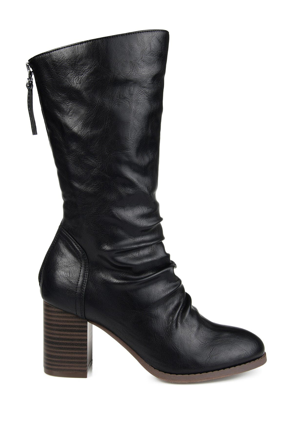 Journee Signature Sequois Slouch Heeled Boot, Alternate, color, Black