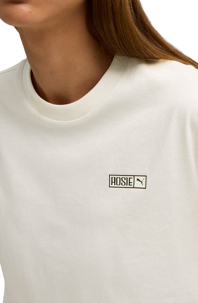 PUMA x Rosé Relaxed Fit Crop T-Shirt, Alternate, color, Warm White
