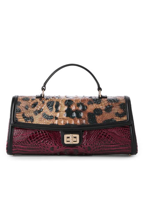 Brahmin Dayan Croc Embossed Leather Top Handle Bag