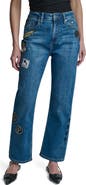 DKNY Appliqué Straight Leg Jeans