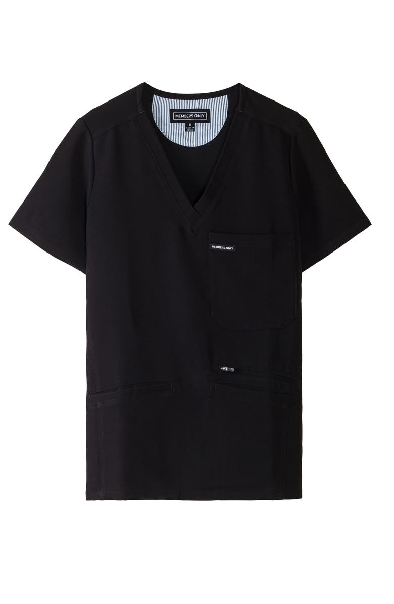 Members Only Palermo 4-Pocket Scrub Top, Alternate, color, Black