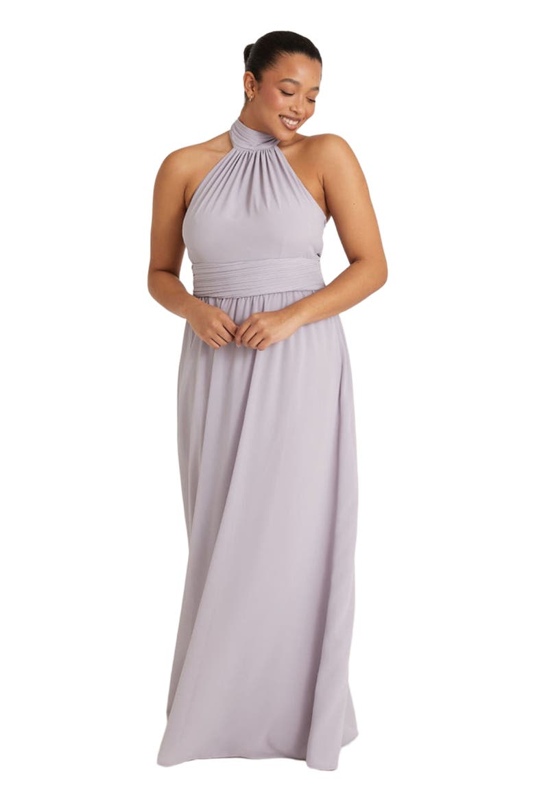 Halter Neck Chiffon Bridesmaid Dress, Alternate, color, Lilac