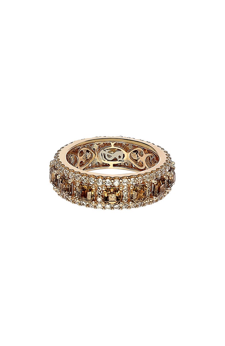 SUZY LEVIAN Brown & White Cubic Zirconia Eternity Band Ring, Alternate, color, Brown