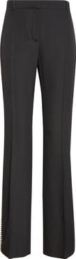 Versace Studded Wool Grain de Poudre Bootcut Pants