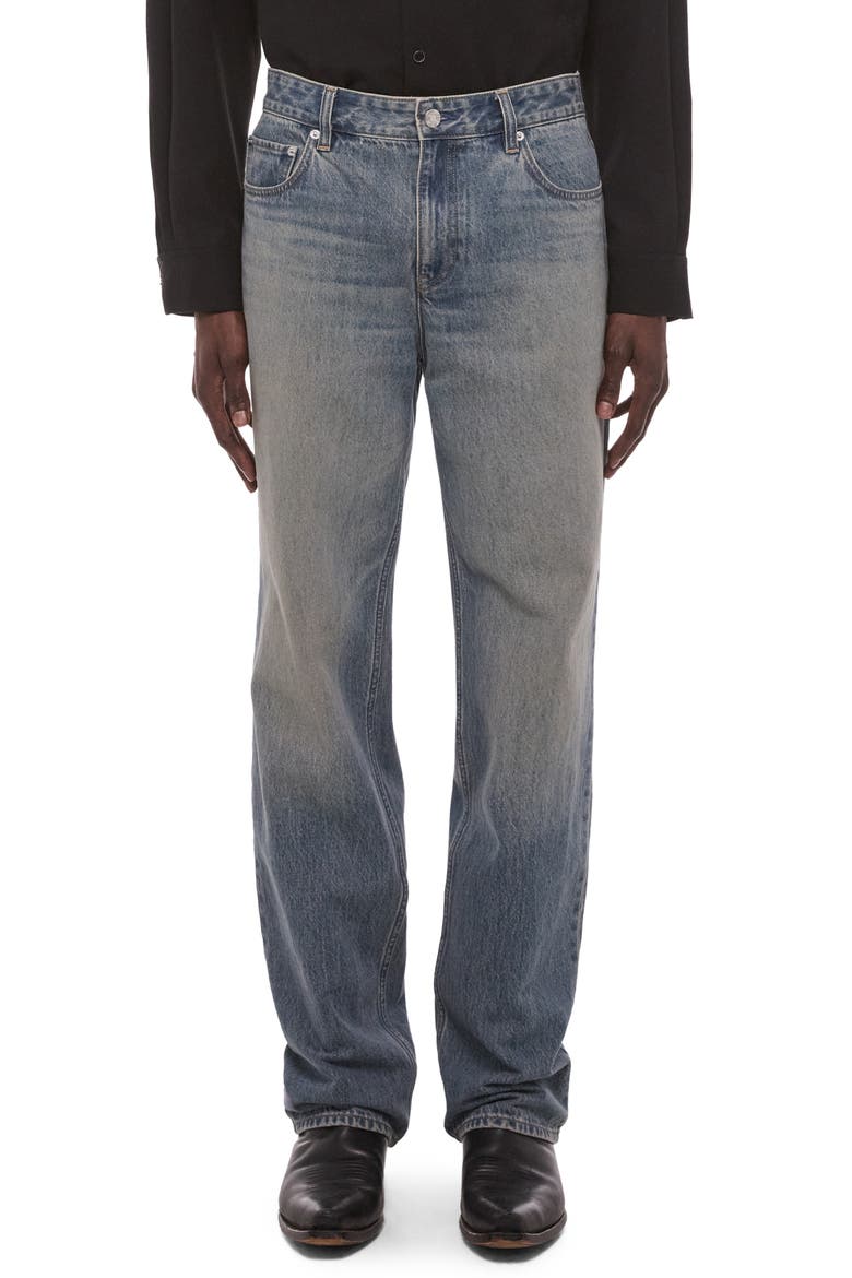 Wardrobe Straight Leg Jeans, Main, color, HEAVY TINTED BLUE