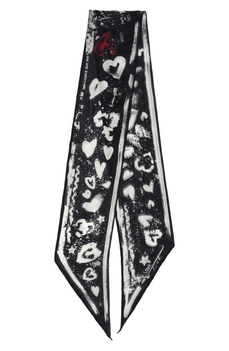 Zadig & Voltaire Jessie Love Skinny Silk Scarf, Main, color, 