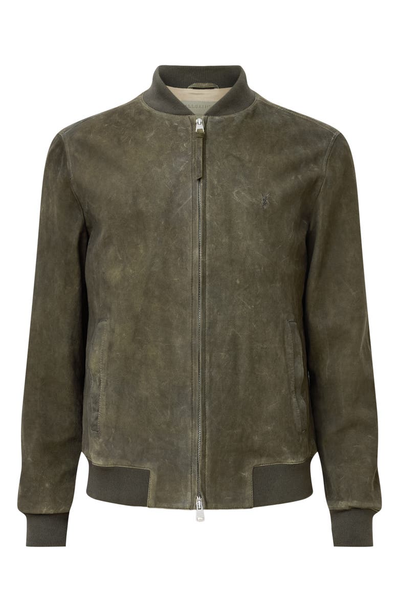 AllSaints Buckley Leather Bomber Jacket, Alternate, color, 