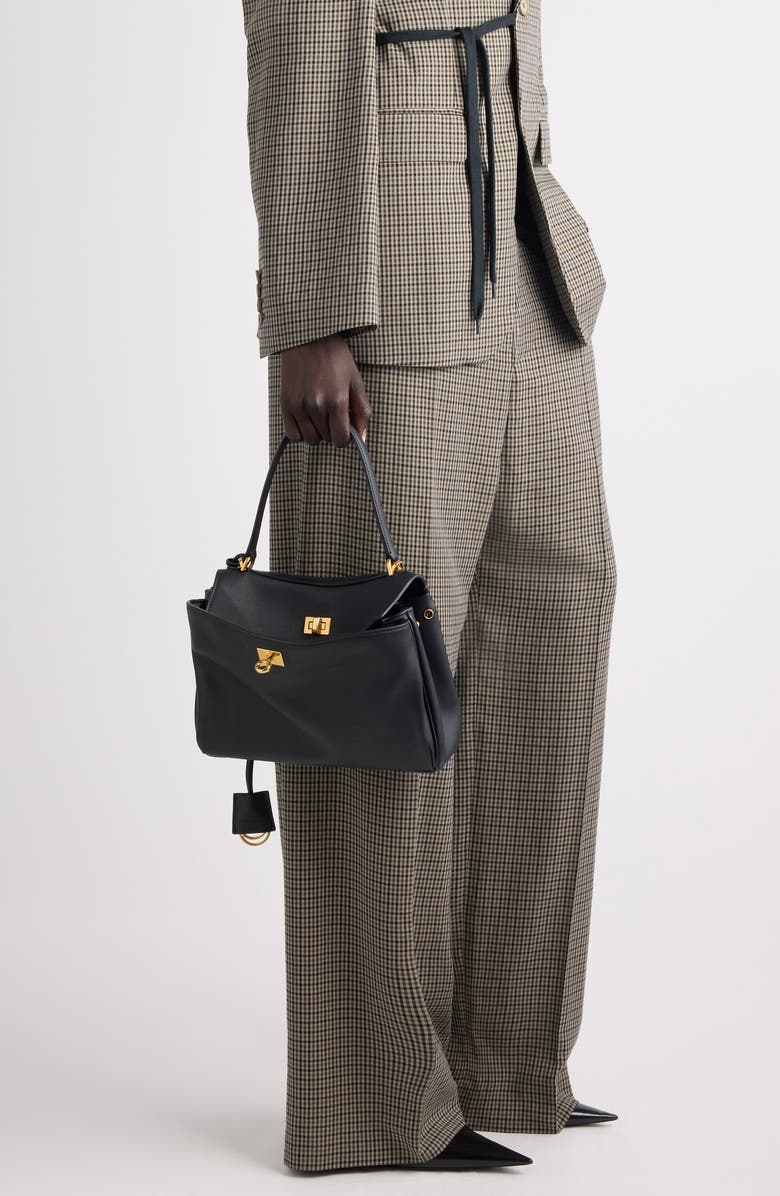 Balenciaga Mini Rodeo Leather Top Handle Bag, Alternate, color, 1000 Black