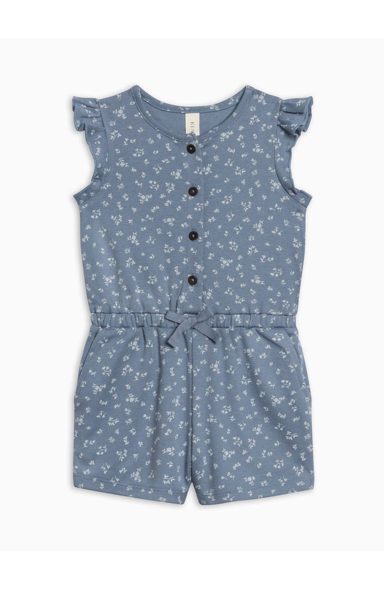 Colored Organics Organic Shaye Romper, Main, color, Isla Floral / Sea + Ivory