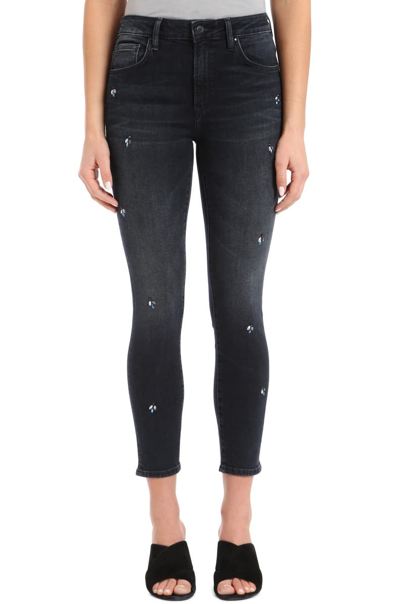 Mavi Jeans Tess Crystal Embellished Super Skinny Jeans, Main, color, 