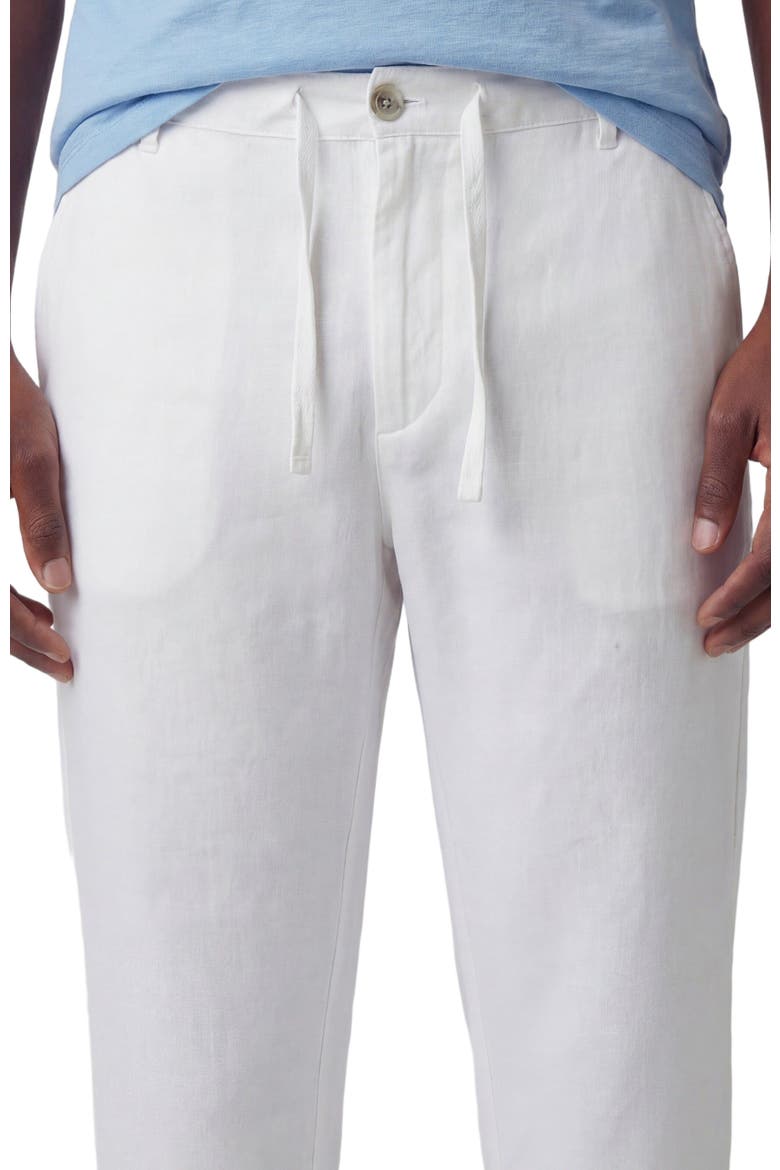 Solid Linen Drawstring Pant, Alternate, color, WHITE