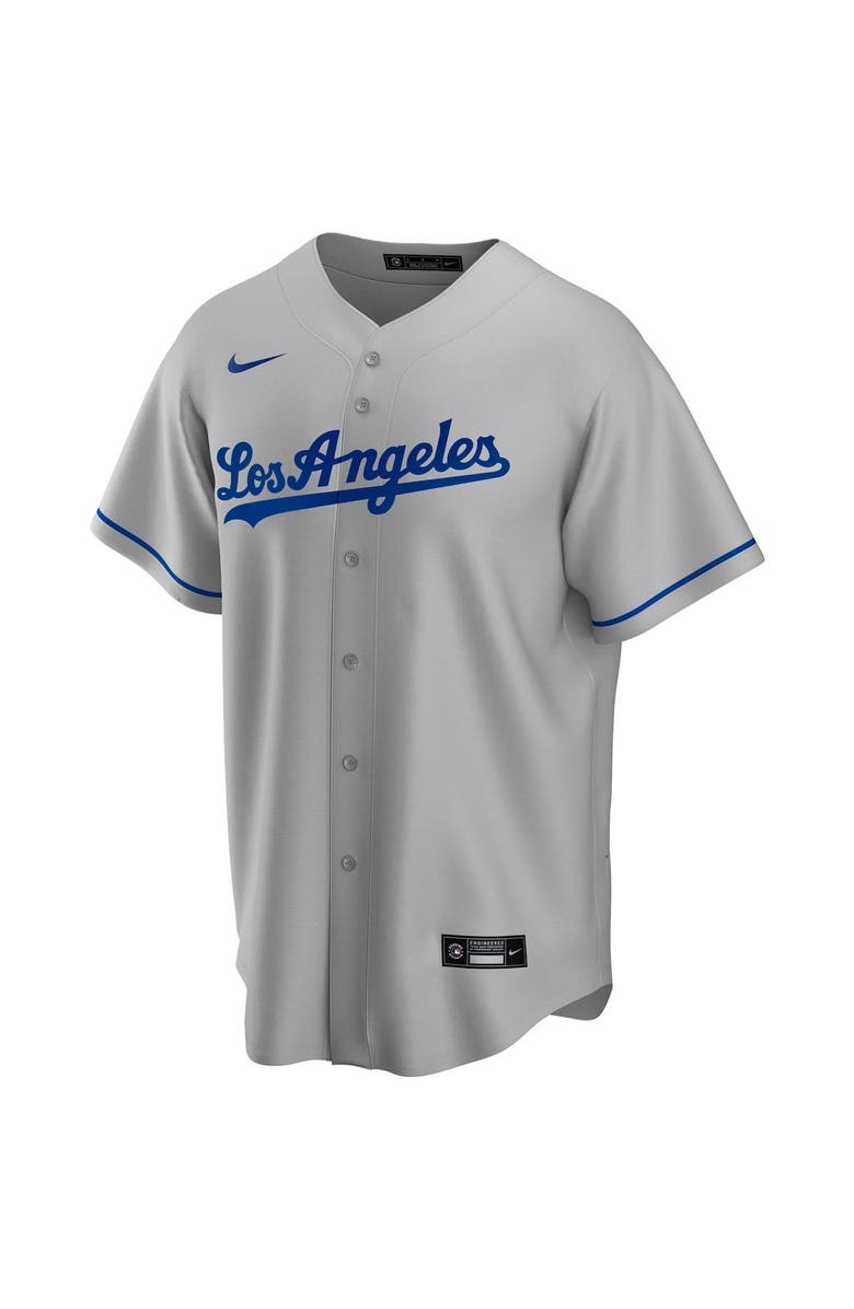 Nike Men's Nike Gray Los Angeles Dodgers Road Replica Team Jersey, Alternate, color,