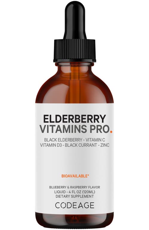 Codeage Black Elderberry Syrup Supplement for Kids & Adults in White 