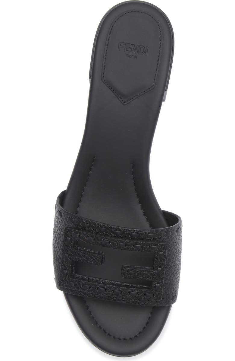 Fendi Baguette Slide Sandal, Alternate, color, Nero
