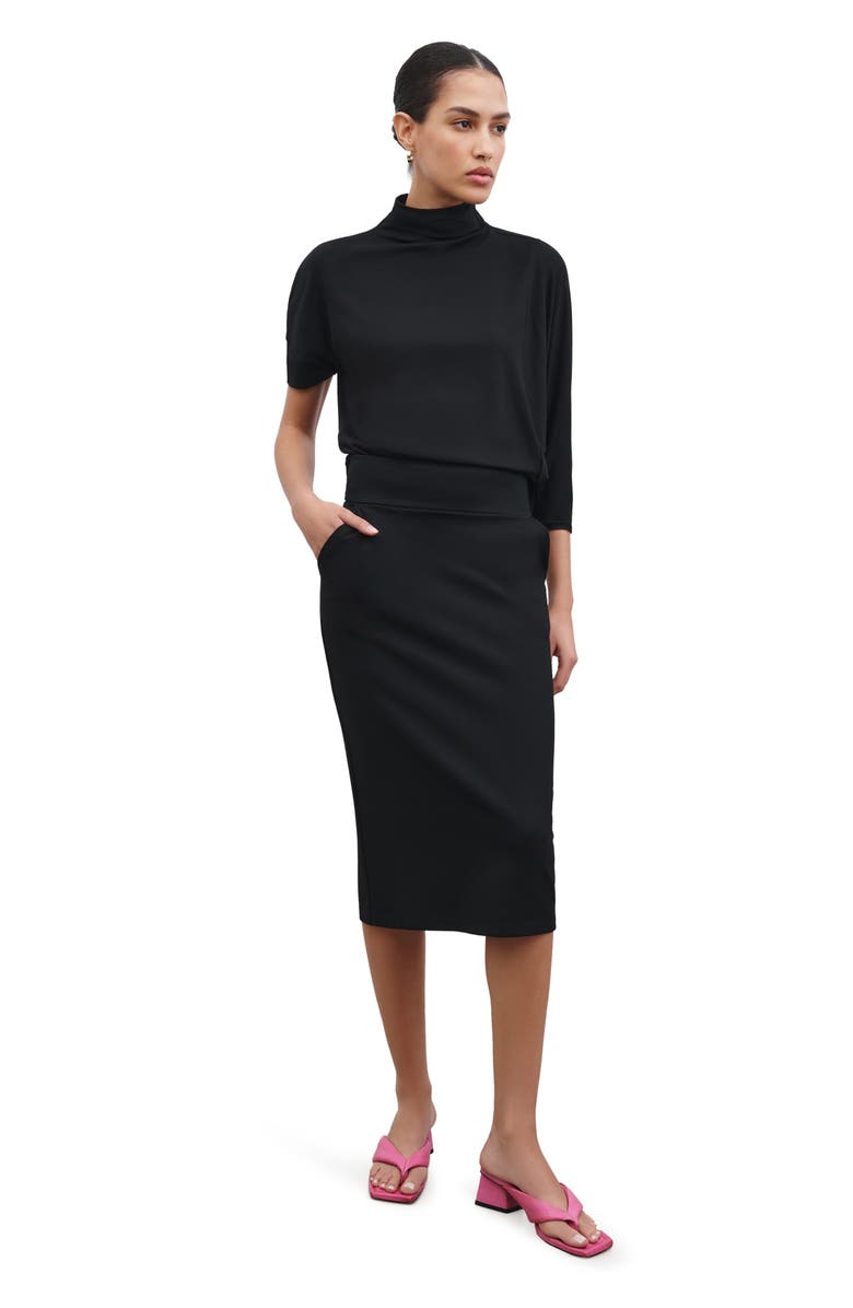 Marcella Vesey Pencil Skirt, Alternate, color, Black