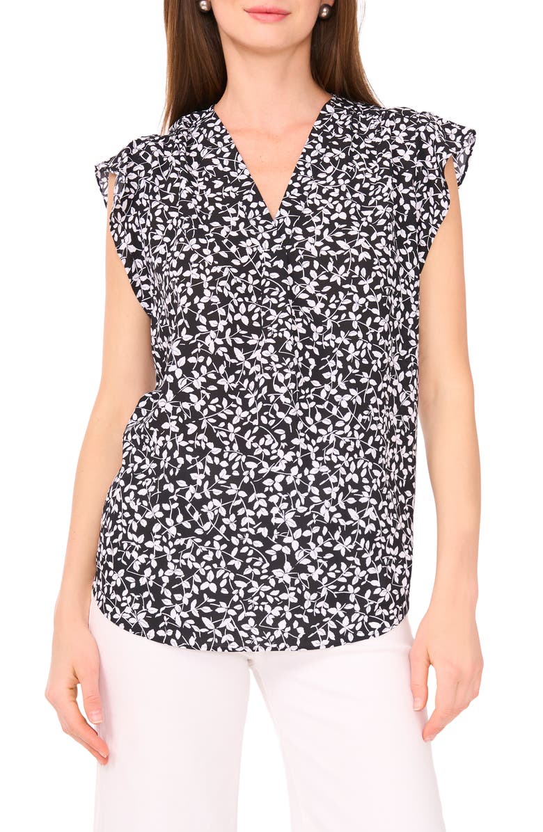 Vince Camuto Flutter Sleeve Top, Main, color,