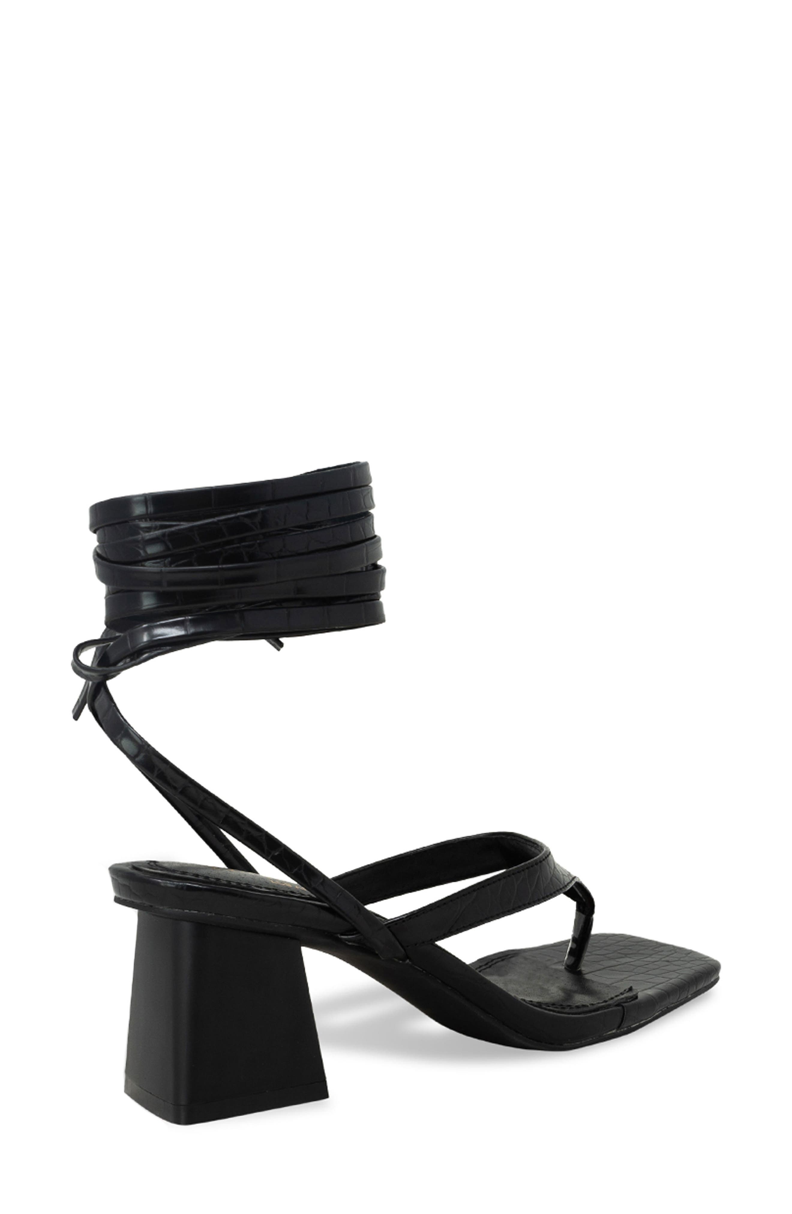 CHASE AND CHLOE Ankle Wrap Block Heel Sandal, Alternate, color, 