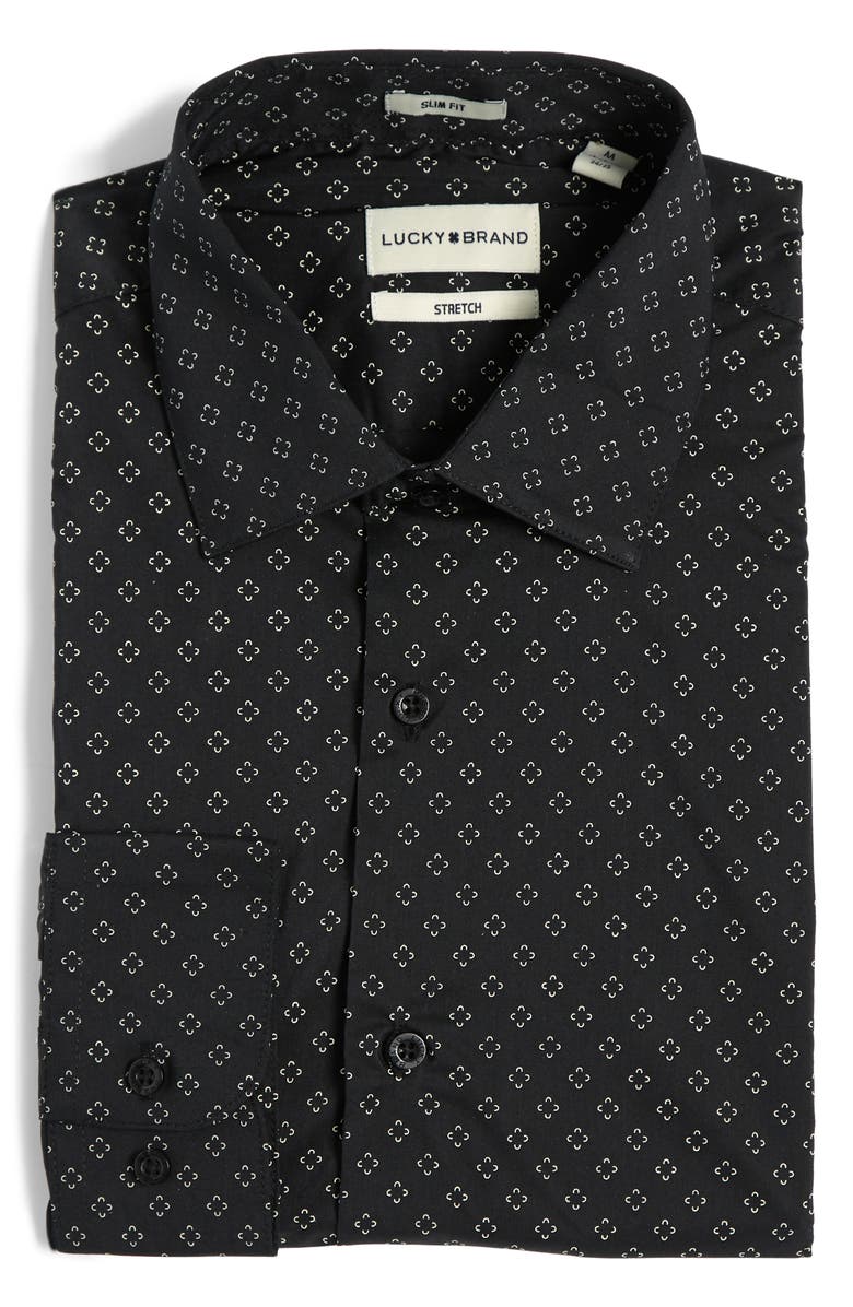 Lucky Brand Slim Fit Floral Stretch Dress Shirt, Main, color, 