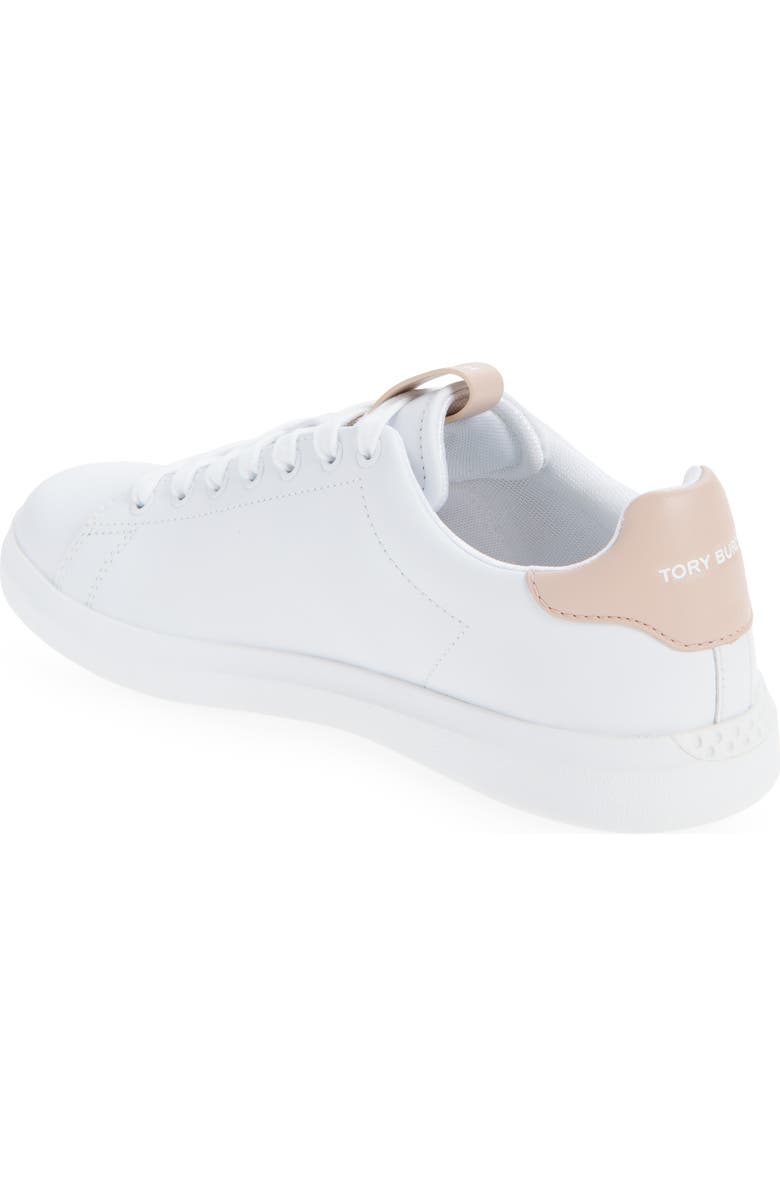Tory Burch Double T Howell Court Sneaker, Alternate, color, Titanium White / Shell Pink