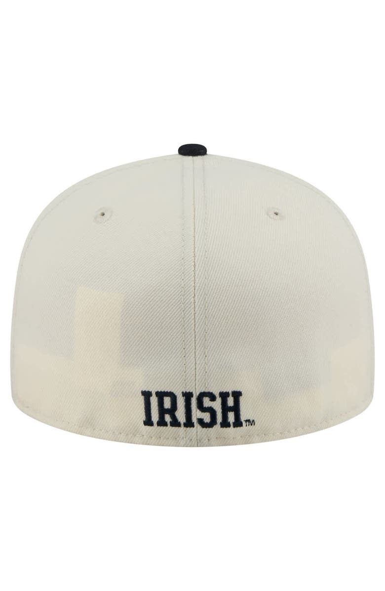 New Era Men's New Era Cream Notre Dame Fighting Irish Chrome 59FIFTY Fitted Hat, Alternate, color, 