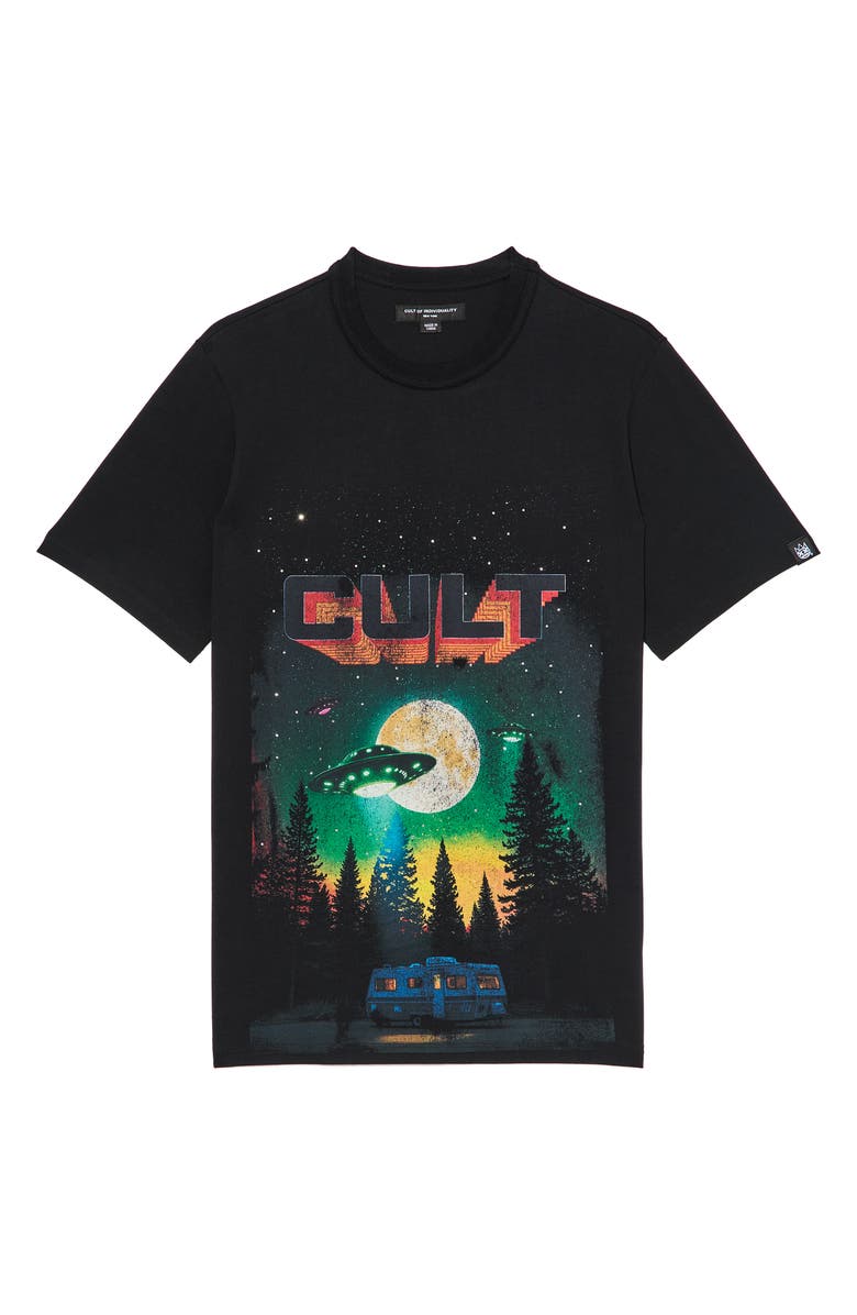 Cult of Individuality Aliens Oversize Graphic T-Shirt, Alternate, color, Black