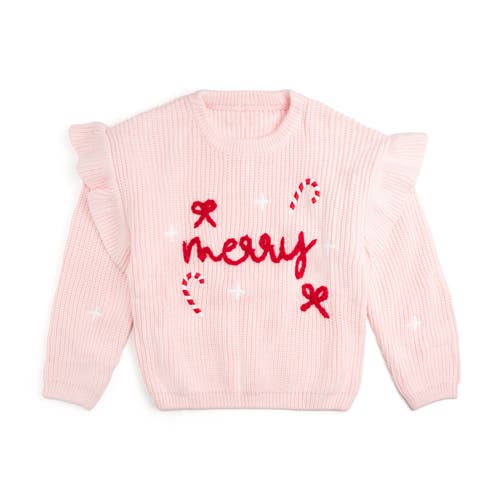 Sweet Wink Merry Bows Christmas Knit Sweater In Pink