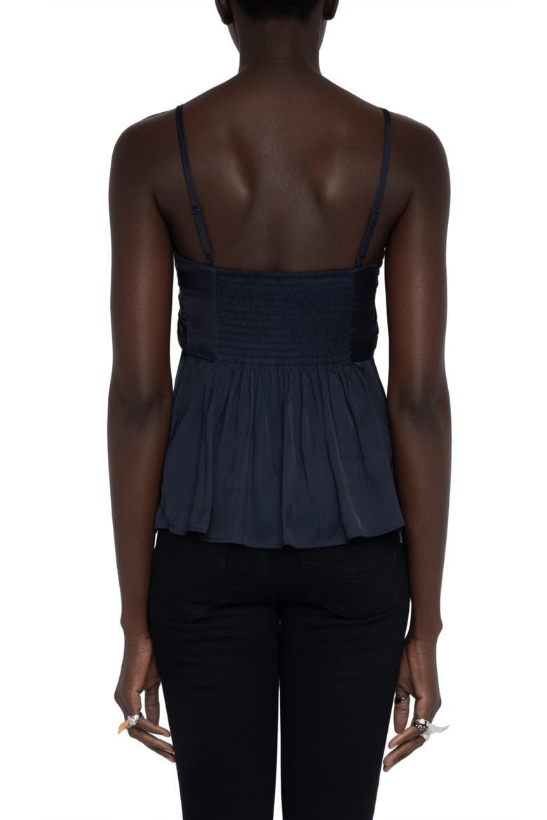 Cippie Pleated Satin Camisole, Alternate, color, ENCRE