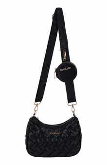bebe Luca Woven Crossbody Bag with Zip Pouch