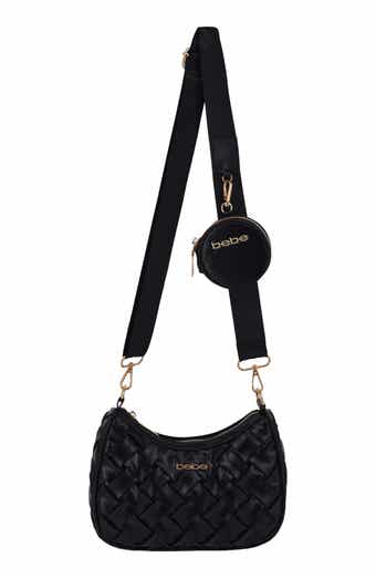 bebe Luca Woven Crossbody Bag with Zip Pouch