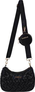 bebe Luca Woven Crossbody Bag with Zip Pouch