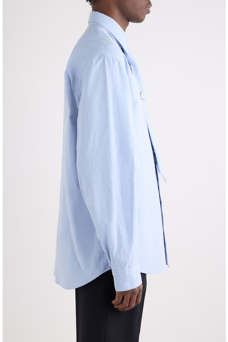 Cilian Button-Up Shirt with Tie, Alternate, color, BLUE