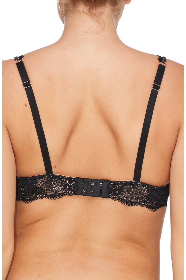 All Day Lace Uplift Plunge Underwire Bra, Alternate, color, BLACK
